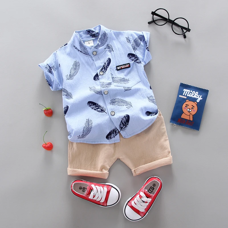 Boy Clothing Casual Baby Girl's Summer Clothes Set Sports shirt+ Shorts Suits Cotton products Kids clothes | Детская одежда и