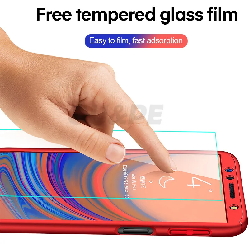 360 Полное покрытие чехол для Samsung Galaxy A7 A6 A8 A9 J4 J6 J8 плюс 2018 A5 2017 Чехлы A20 A20E A30 A50 A70 A90 |