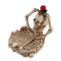 cigar ashtray halloween skeleton with rose cigarette ashtrays skull stand resin decoration gift for father boyfriend y5gb