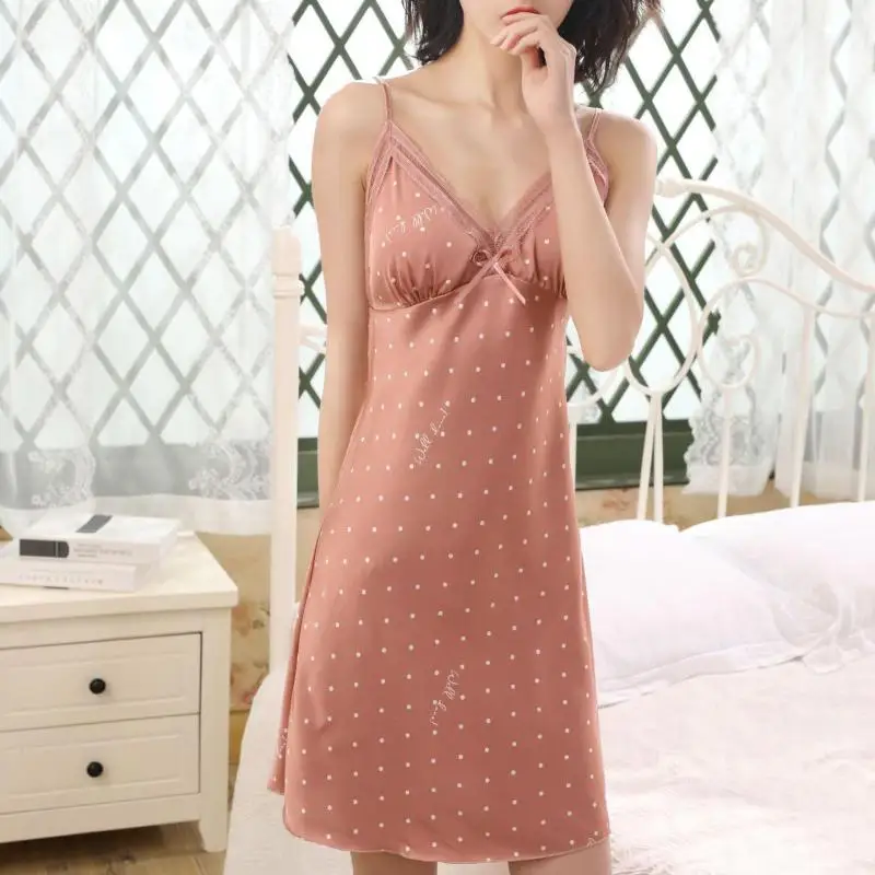 Ночная рубашка на бретельках женская одежда для сна летнее кимоно халат