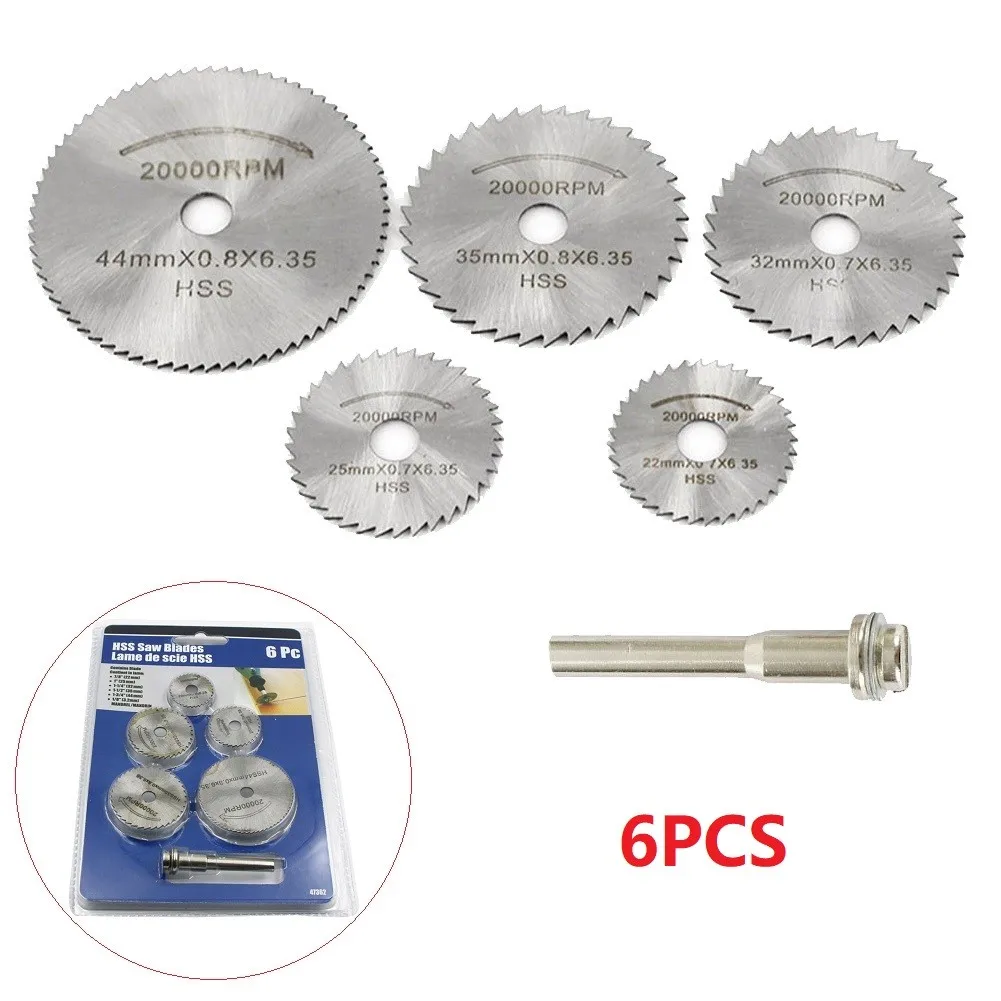 

6pcs 22-44mm Mini HSS Circular Saw Blade Rotary Tool For Metal Wood Cutting
