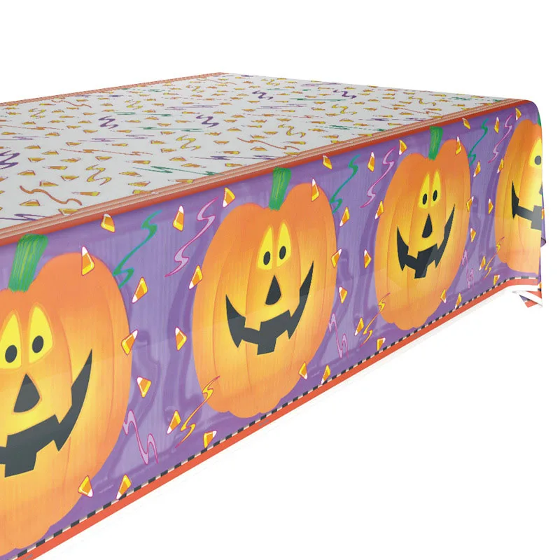 tablecloth Halloween Candy Pumpkin Head Theme Creative Party Package Decoration Party Supplies Party Disposable Tableware Cup Plate - Цвет: tablecloth