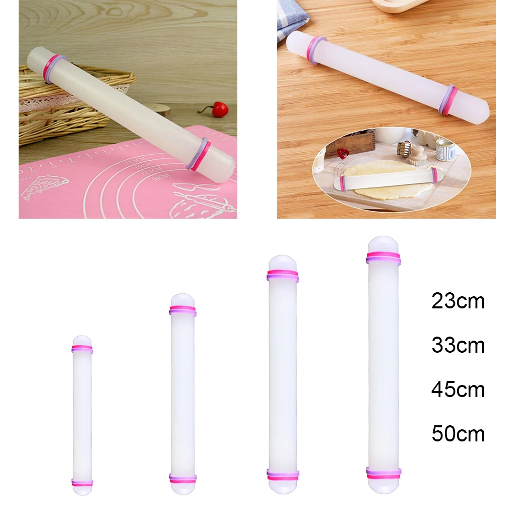 

Decorating Cake Icing Rolling Pin with Thickness Guide Rings