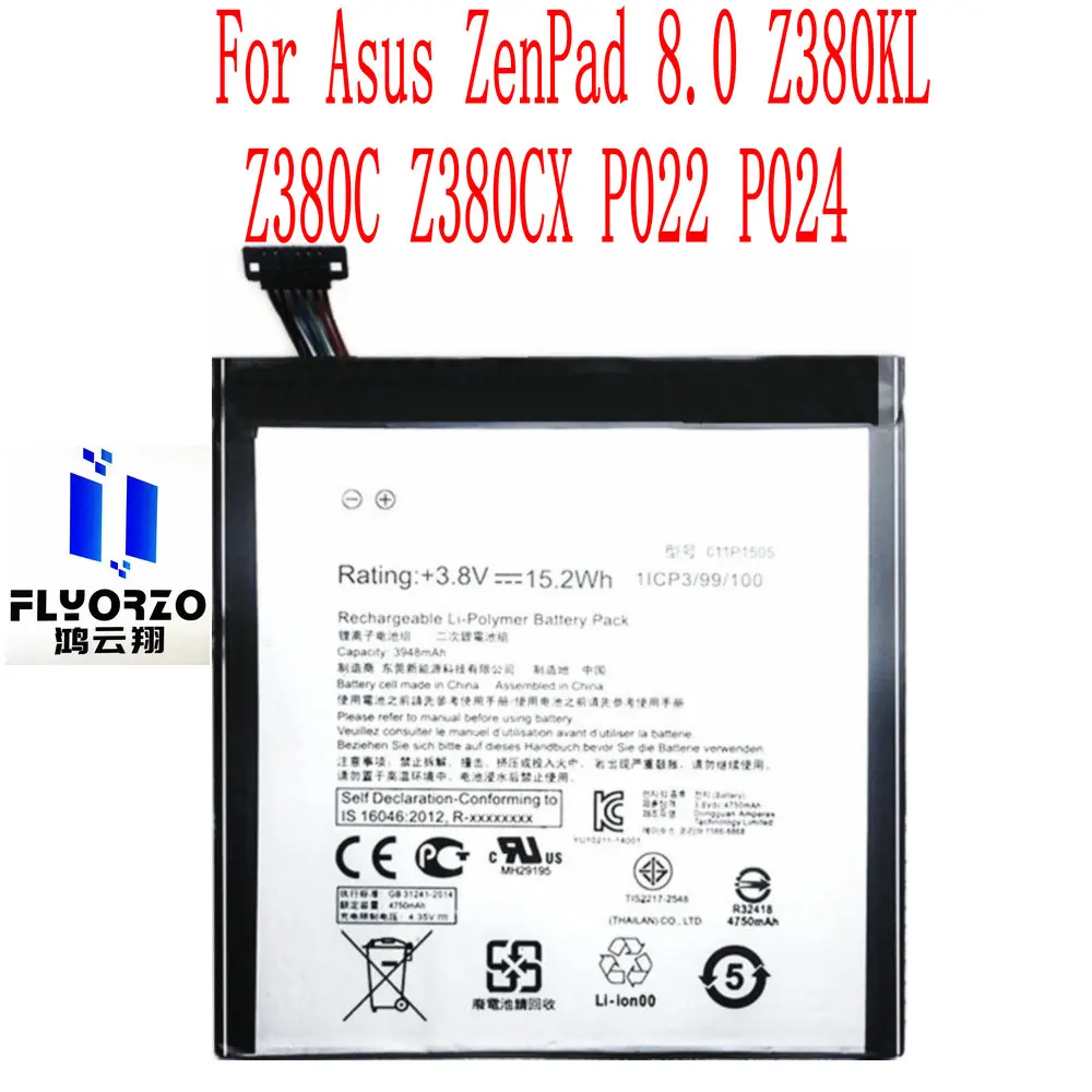 

Brand new 3948mAh C11P1505 Battery For Asus ZenPad 8.0 Z380KL Z380C Z380CX P022 P024 Tablet