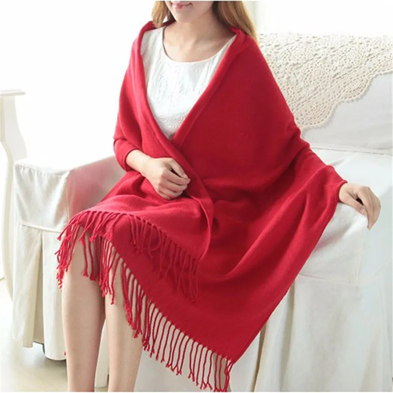 8 Fashion Women's Winter Stole Plaid Scarves ladies Cashmere Scarf long wool pashmina femme foulard female winter neck scarf - Цвет: 8