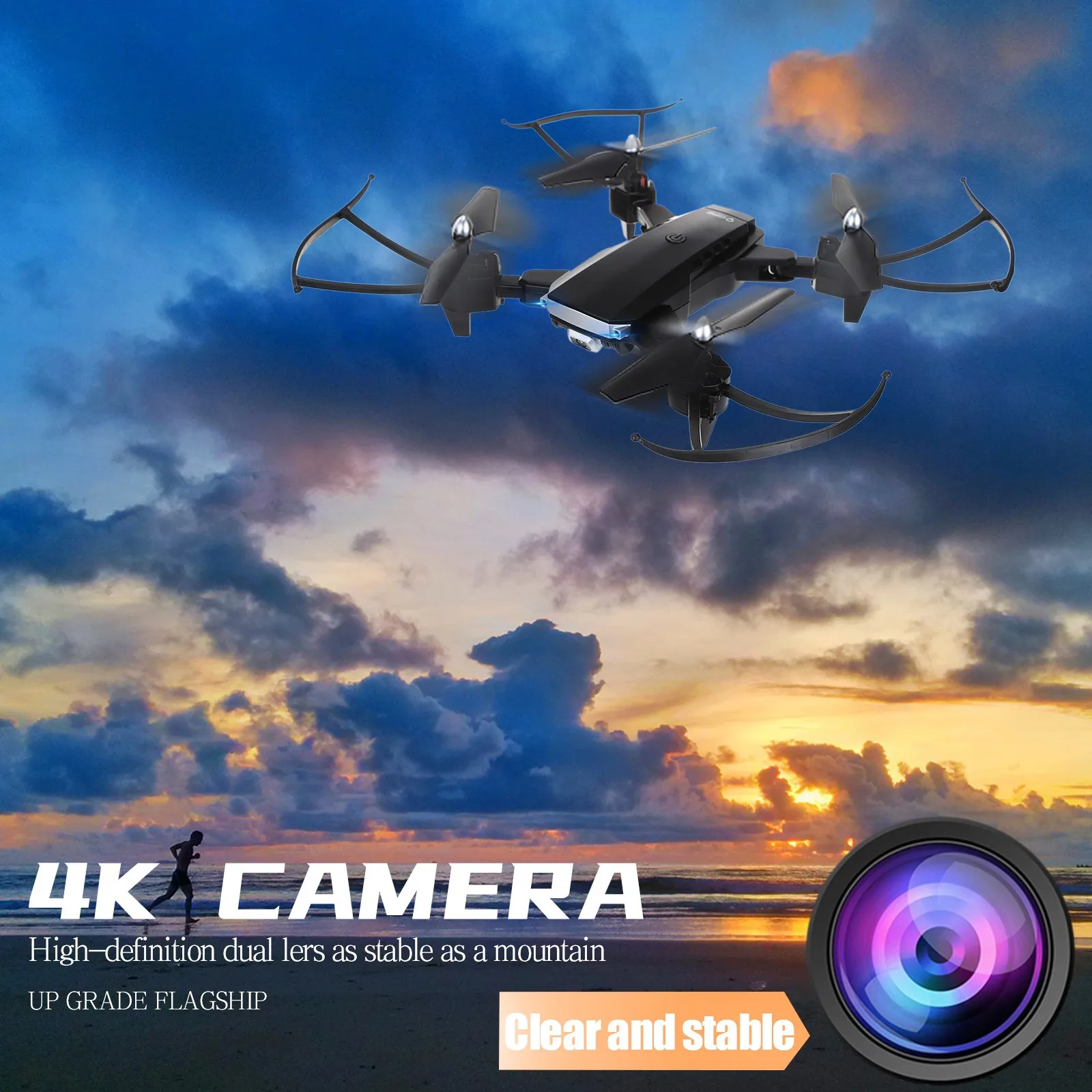 

Professional K2 Drone 4K HD Wide-angle Dual Camera Four-axis Camera AiRCraft Wifi GPS FPV Brushless Positioning AiRCraft #Z
