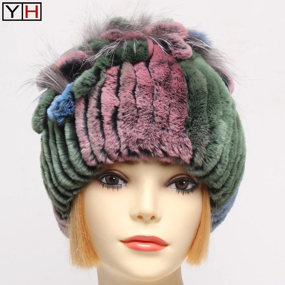 Новинка Модные женские сандалии из натуральной шапка меха кролика рекс Зимние