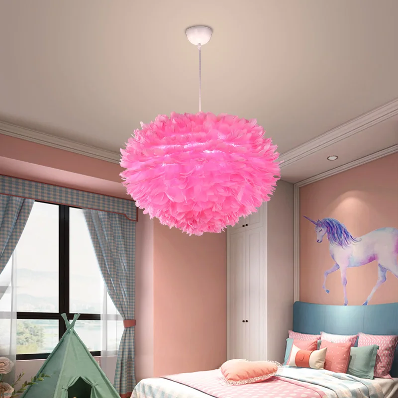 Современная Скандинавская люстра с перьями FSS Светильники для спальни Подвесная