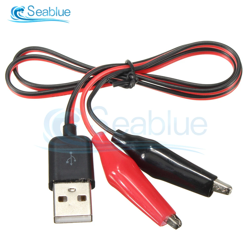 Аллигатор тестовые зажимы зажим к USB разъем питания адаптер провода 60 см |