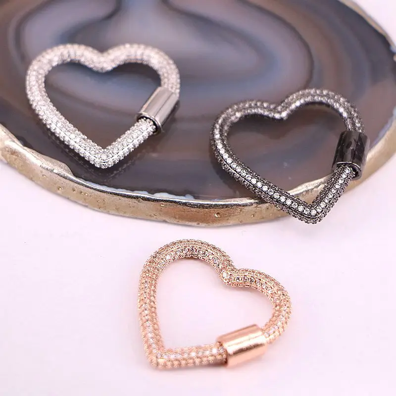 4 шт. застежки в форме сердца/круглой формы аксессуары CZ микро проложить для