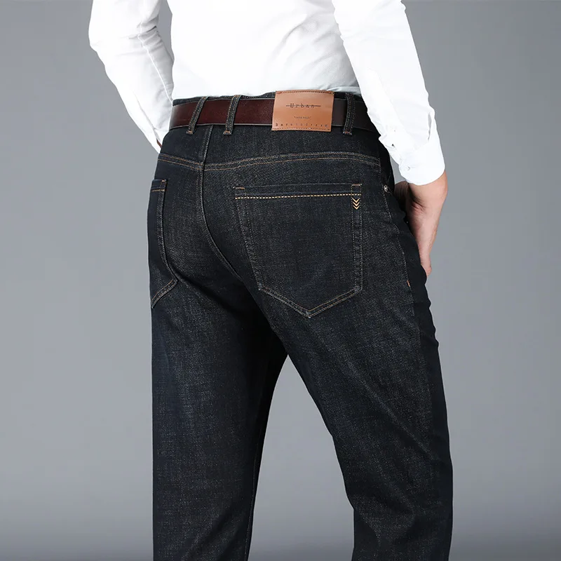 Брендовые джинсы мужские s бизнес стрейч брюки повседневные Прямые для мужчин