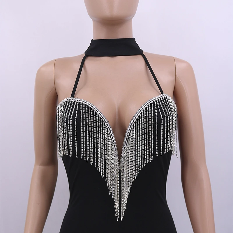 2020 сексуальный комбинезон с кисточками и кристаллами женский облегающий ночной
