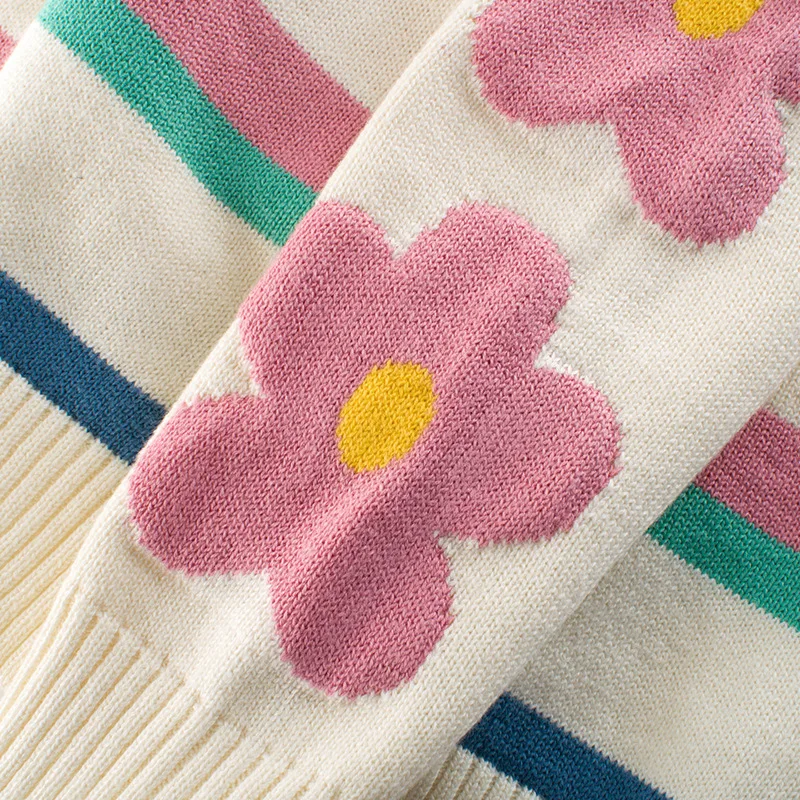 New Arrival Girl Striped Sweater Children Clothing Knitted Sweaters Baby Girls Pullover Tops Knitwear 1-9T Kids | Детская одежда и