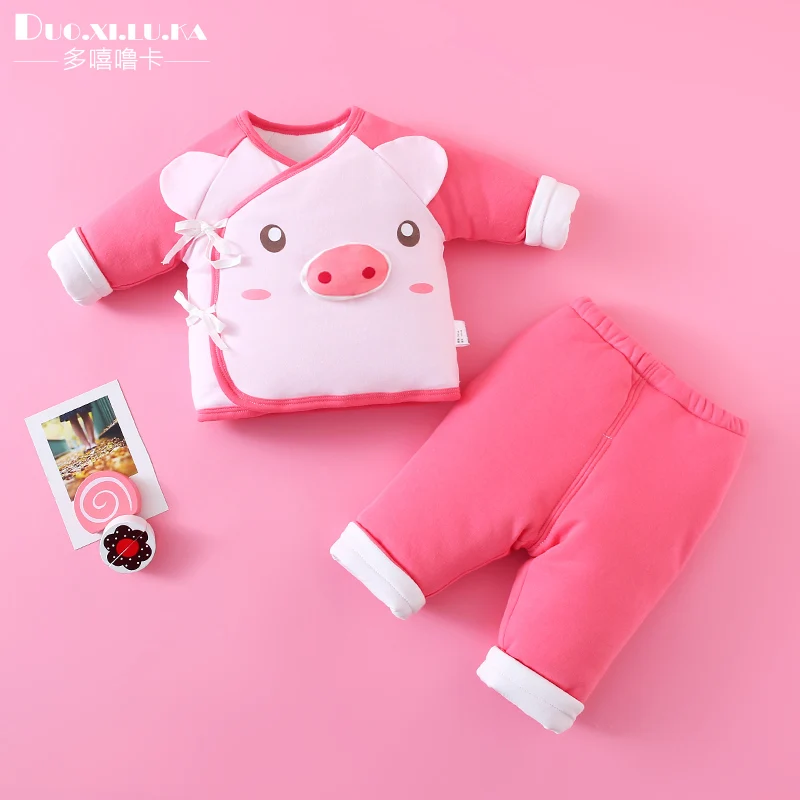 2019 зимняя одежда для новорожденных мальчиков и девочек из плотного хлопка