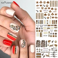 12 pcs nail art stickers leopard series water transfer decals set slider tattoo foil beauty diy nail art decorations
