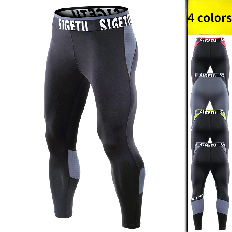 

Новые мужские компрессионные брюки, быстросохнущая спортивная одежда, трико для бега, мужские Леггинсы для тренировок, фитнес-тренировок, С...