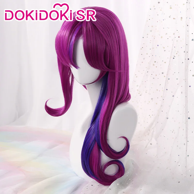 DokiDoki игра Лига Легенд косплей парик Xayah звезда Guardian женщины Purplr Curvy волосы