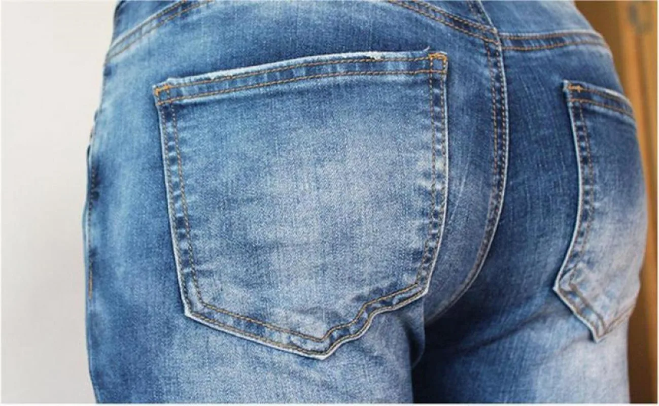 Женские облегающие джинсы-карандаш Y2K летние эластичные хлопковые рваные узкие