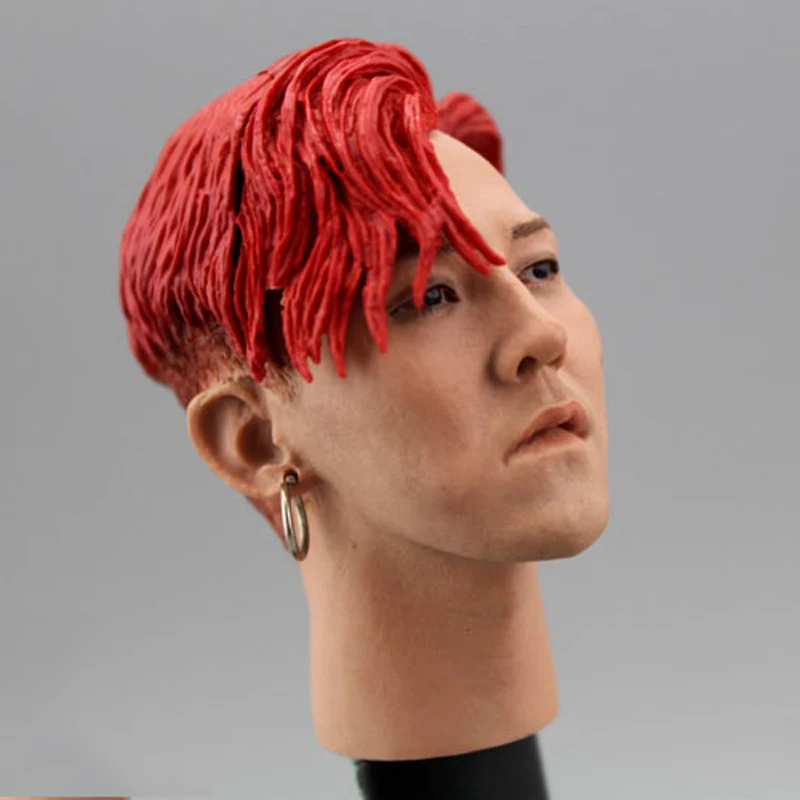 

Масштаб 1/6, голова Bigbang из красных волос, лепка, Корейская звезда, мужская модель головы солдата, игрушечная фигурка, куклы