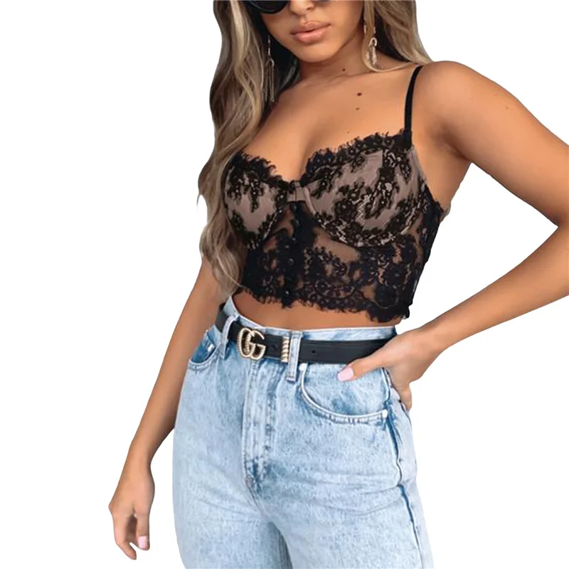 

Women’s Sexy Perspective Lace Bra Fashion Solid Color Backless Suspender Body Shaping Lingerie