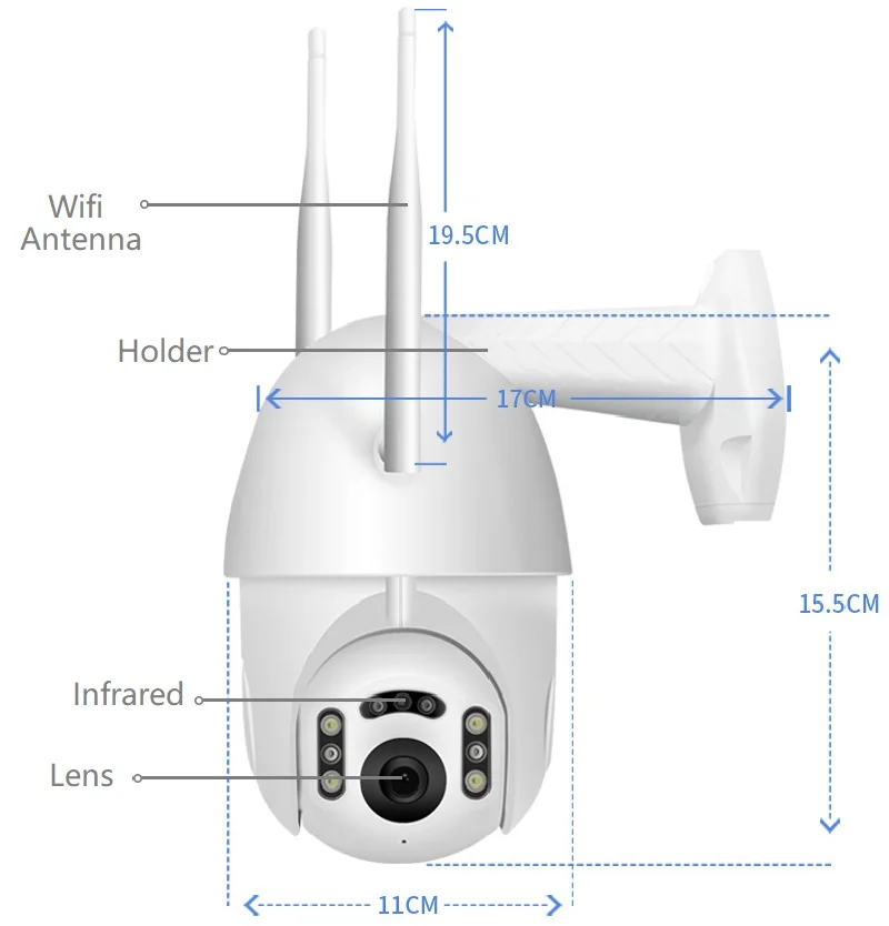 IP камера Xiaovv B7 1080P HD PTZ Wi Fi купольная V380 IP66 водонепроницаемая|Камеры