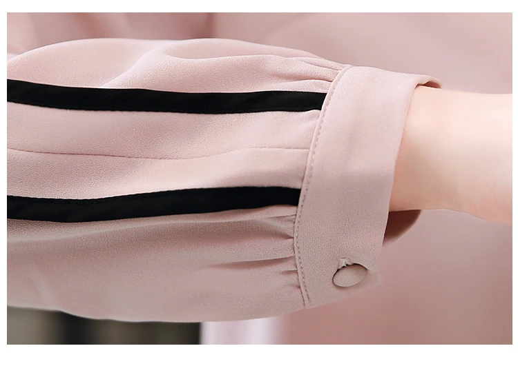 

Autumn Shirts Women New Chiffon Blouse Long Sleeves Korean Style Work Wear Long Sleeve Slim Fit Women Top Pink Blusas 1354 45