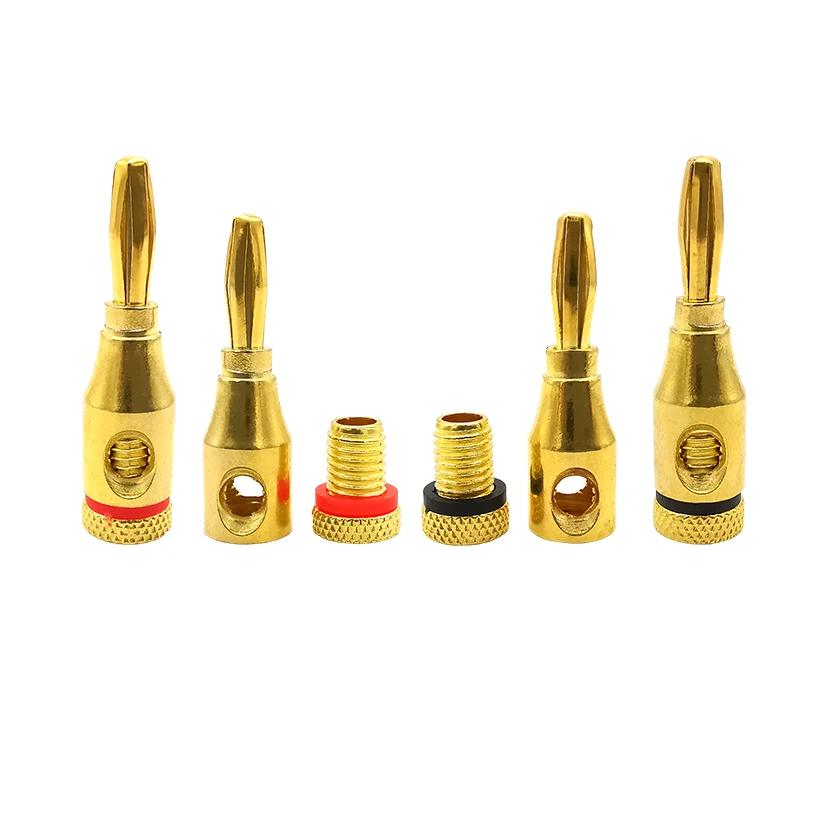 4 мм черный красный позолоченный кабель провод разъем типа &quotбанан&quot для