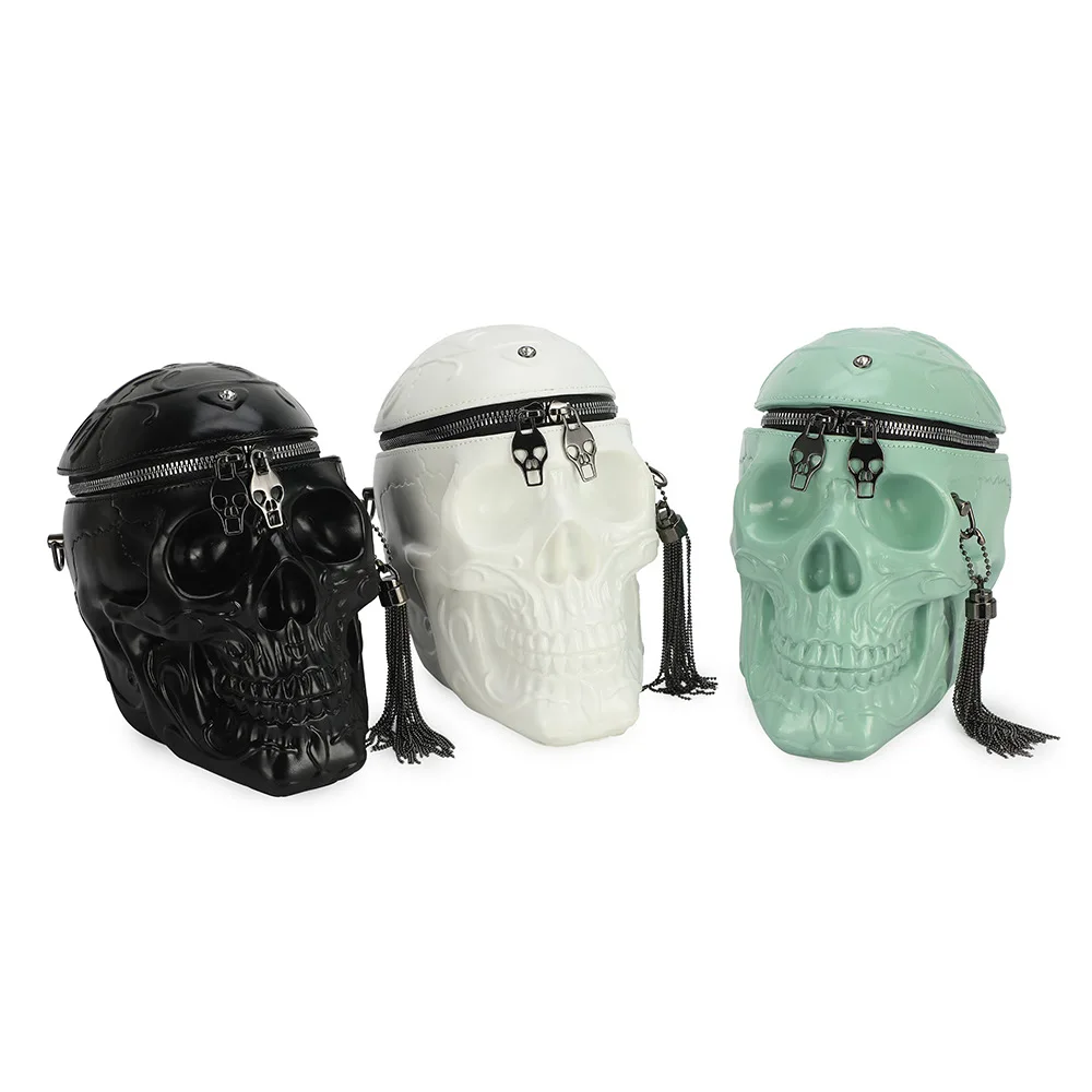 

2020 Brand New Design Black Ghost Bag Women Unisex Large Skull Head Bag Silica Gel Tote Shoulder Bag