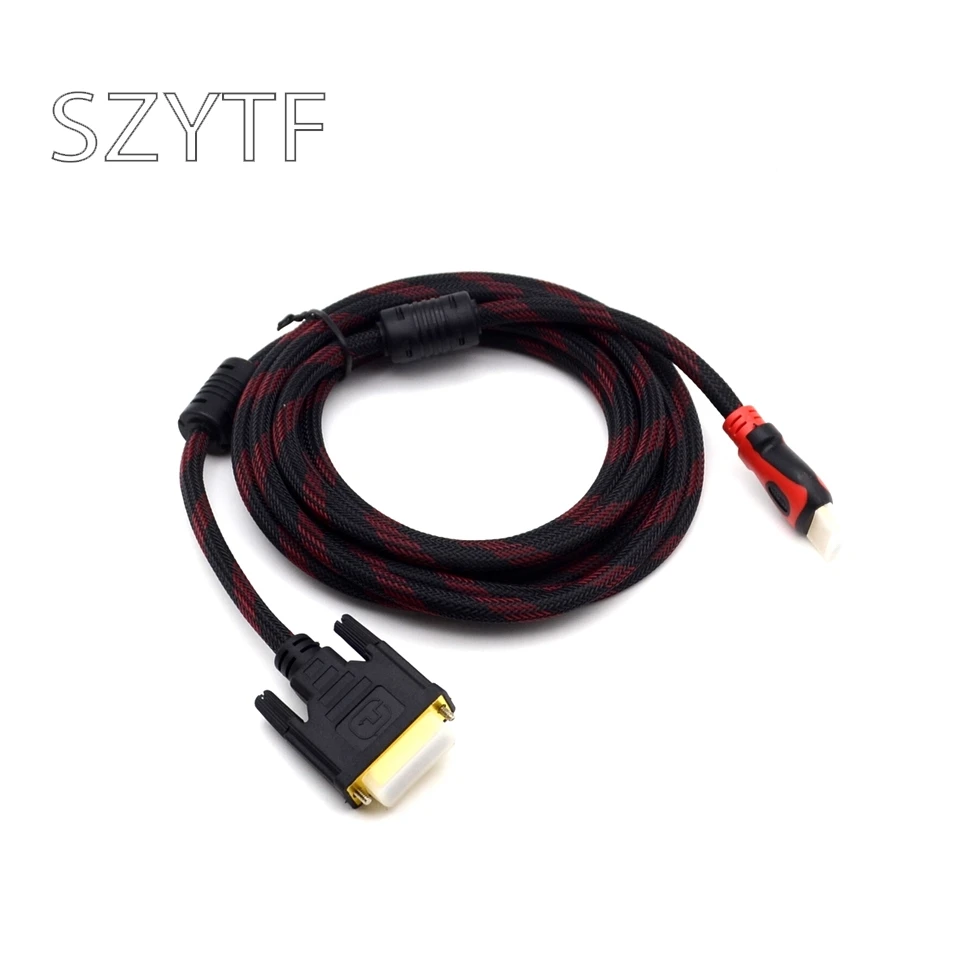 Аудио и видеокабели с быстрым поворотом DVI 24 + 1 Pin адаптер позолоченный штекер 1080P