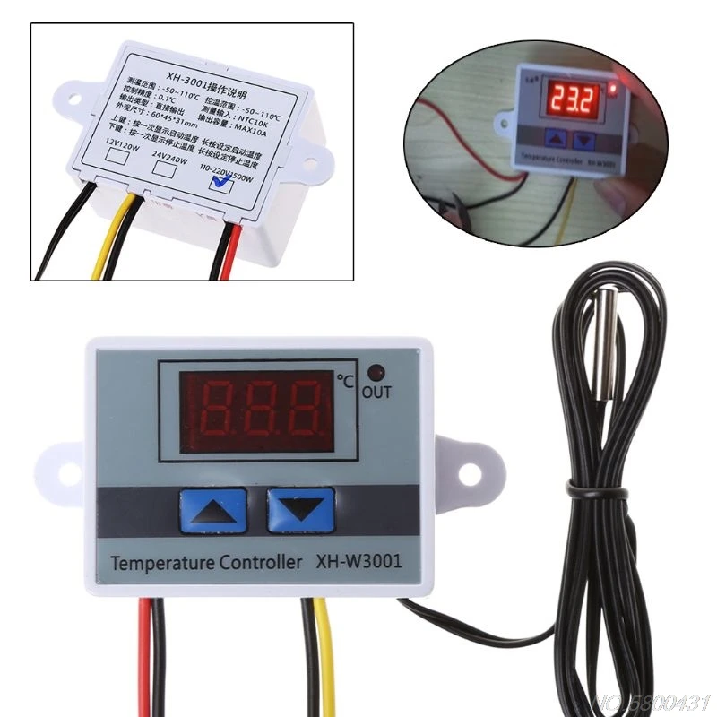 

220V LED Digital Temperature Controller 10A Thermostat Control Switch Probe New D17 20 Dropshipping