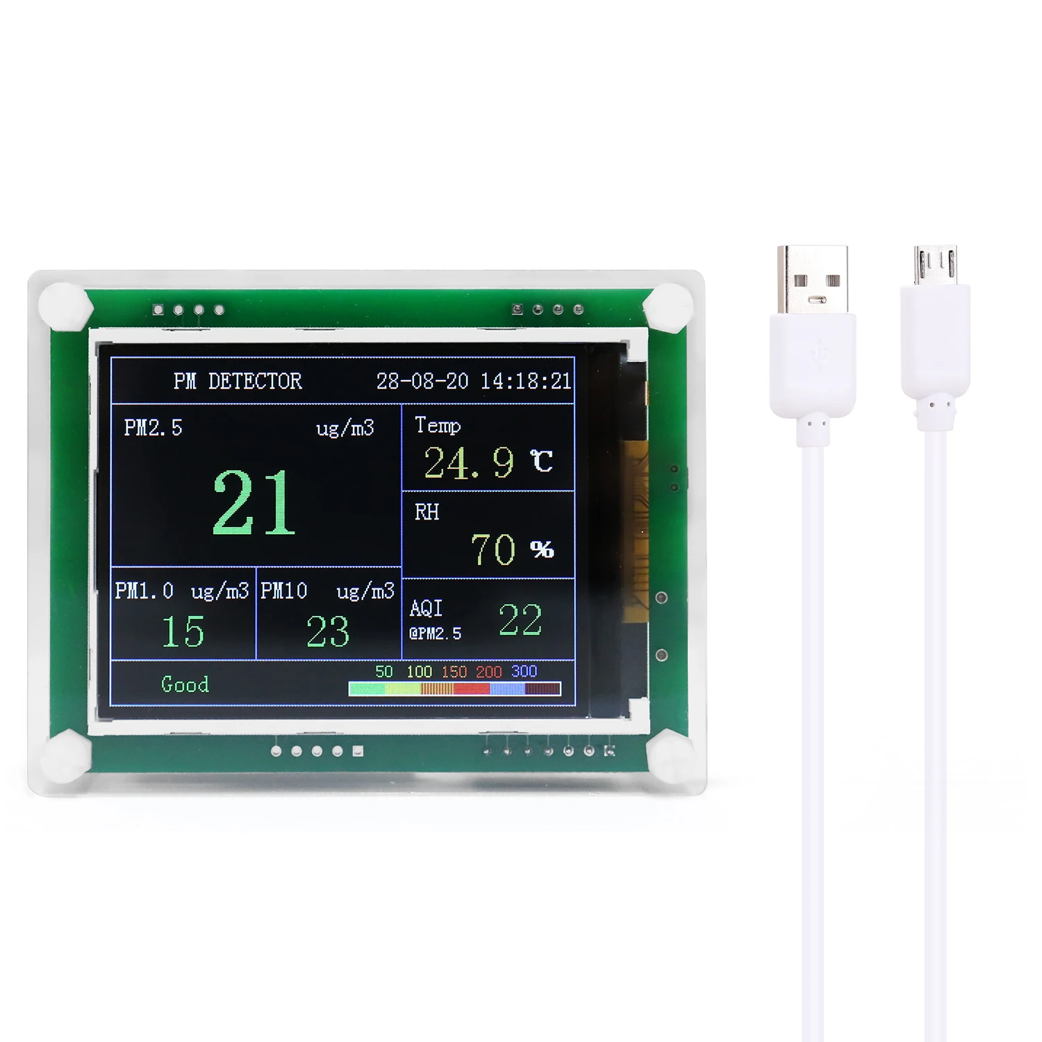 

A4 High Accuracy PM2.5 Meter LED Digital Display USB Mini Portable CO2 Detector Multifunctional Laser Air Quality Monitor Tester