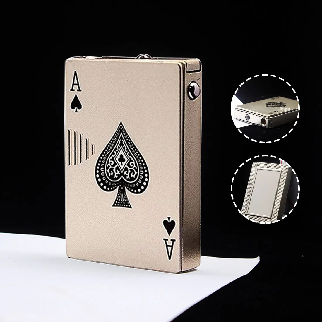 Turbo Butane Gas Lighter Metal Jet Playing Cards Torch Creative Windproof Portable Outdoor Funny Toys Men Gifts | Дом и сад