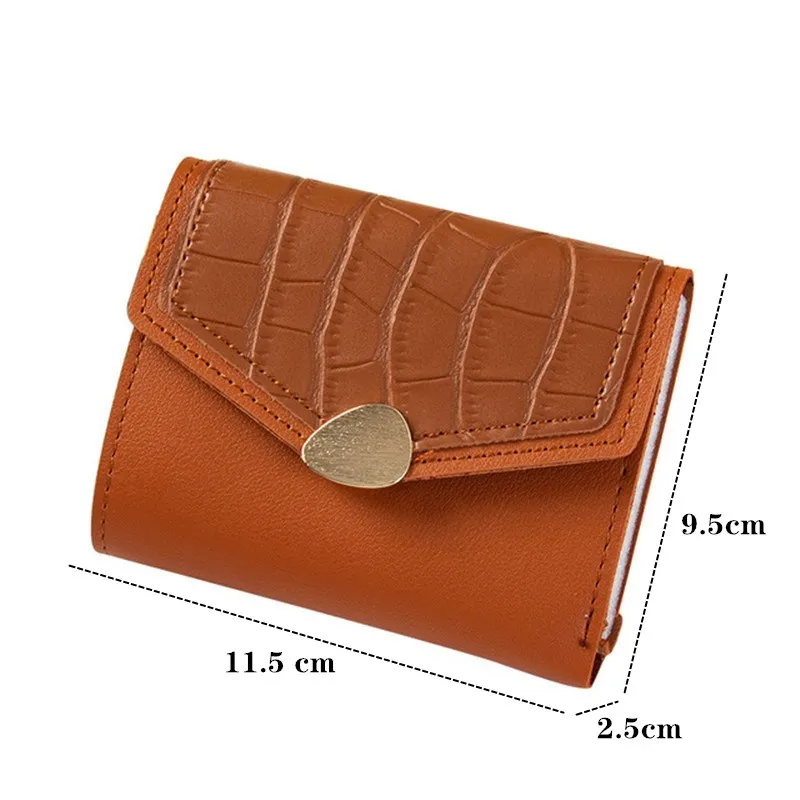 

PURDORED 1 Pc Mini Women Wallet Leather Business Credit Card Holder Small Bank Card Case Female Mini Clutch Zipper Money Bag