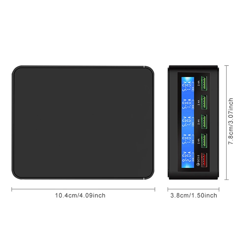 qc 3 0 quick charge 5 port usb lcd display carregador multi mobile phone fast wall chargeur for iphone xiaomi portatil cargador free global shipping