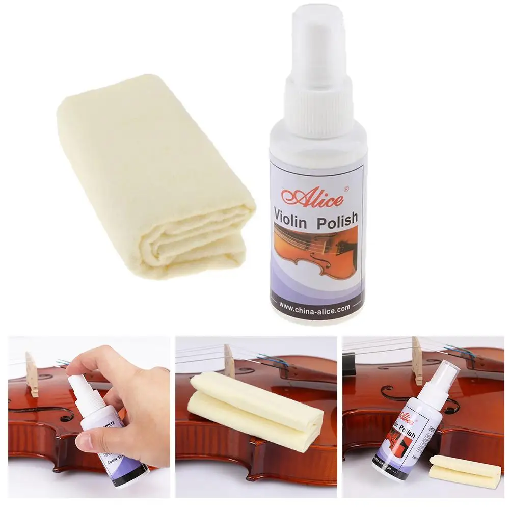 

Violin Polish Cleaner Cleaning Care Oil with Cleaning String Instruments Instrument Cloth Musical Accessories For Violin R0D9