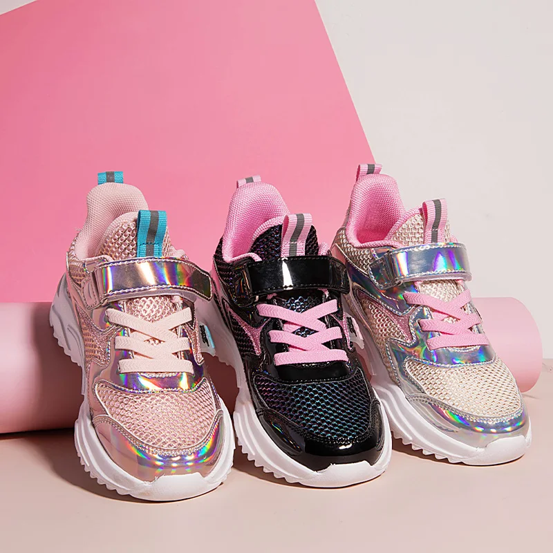 

Four Seasons New Student Running Shoes Girls' Single Mesh Breathable Casual Sneakers Designer Kids Shoes Lightweight Non-slip