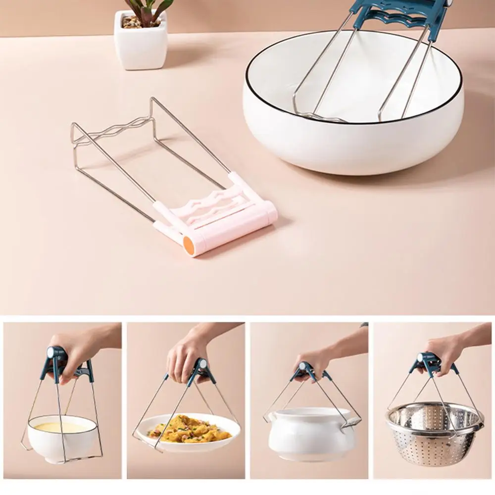 

4pcs Kitchen Gadgets Hot Pan and Bowl Gripper, Dish Clip, Silicone Mini Oven Mitt and Placemat Set