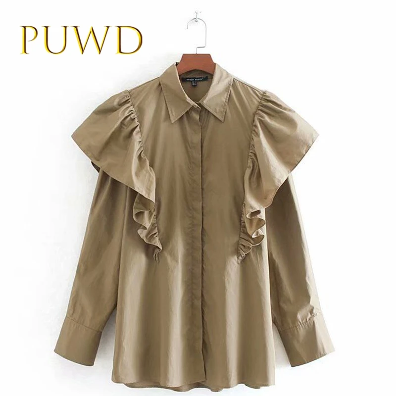 Женская рубашка с отложным воротником PUWD новинка 2019| |