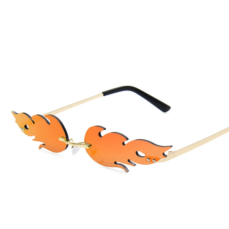 

Retro Sunglasses Women Brand Designer Fashion Flame Rimless Gradient Sun Glasses Shades Cutting Lens Ladies Frameless Eyeglasses