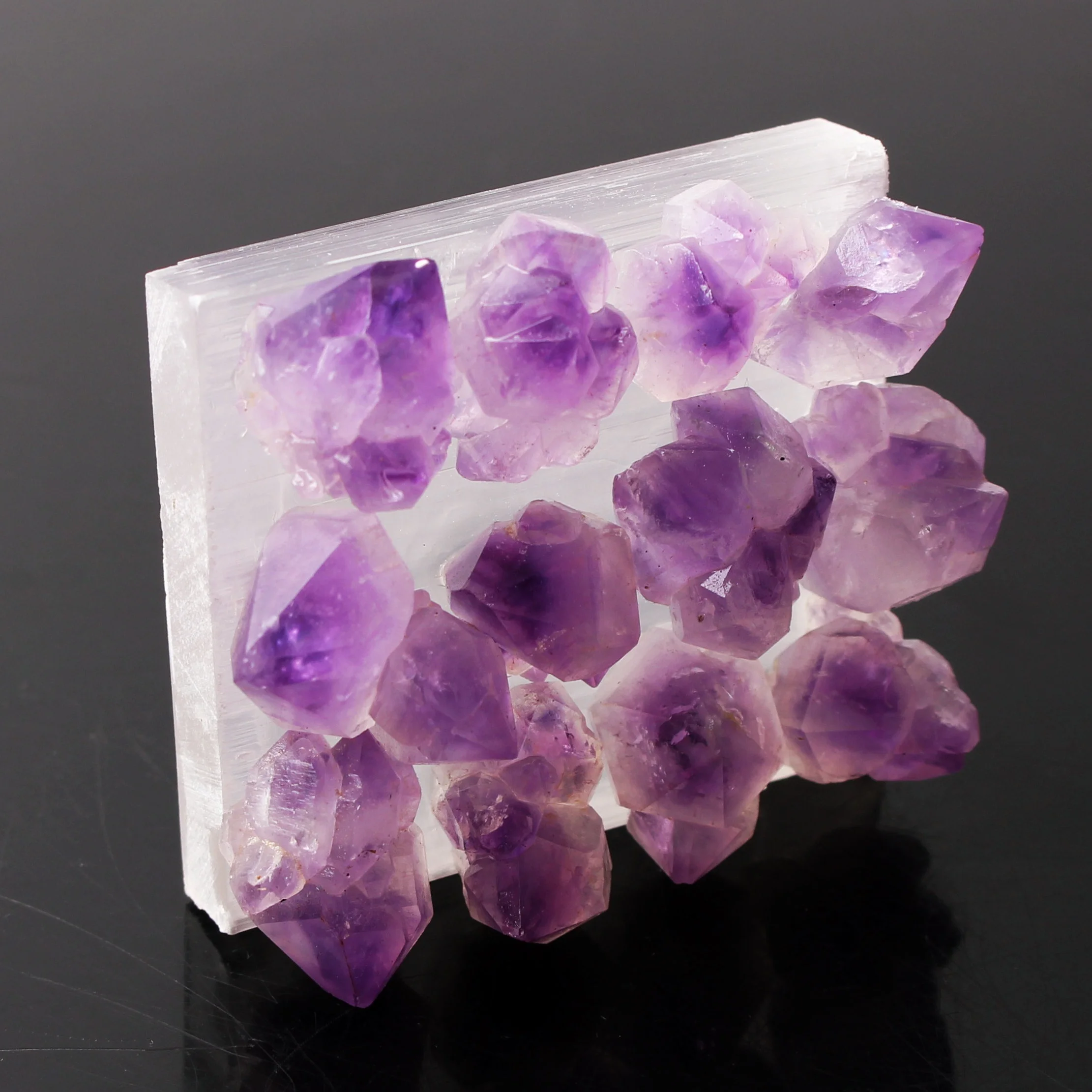 1 шт. натуральный белый селенит ломтик основа пьедестал клей Аметист кластер