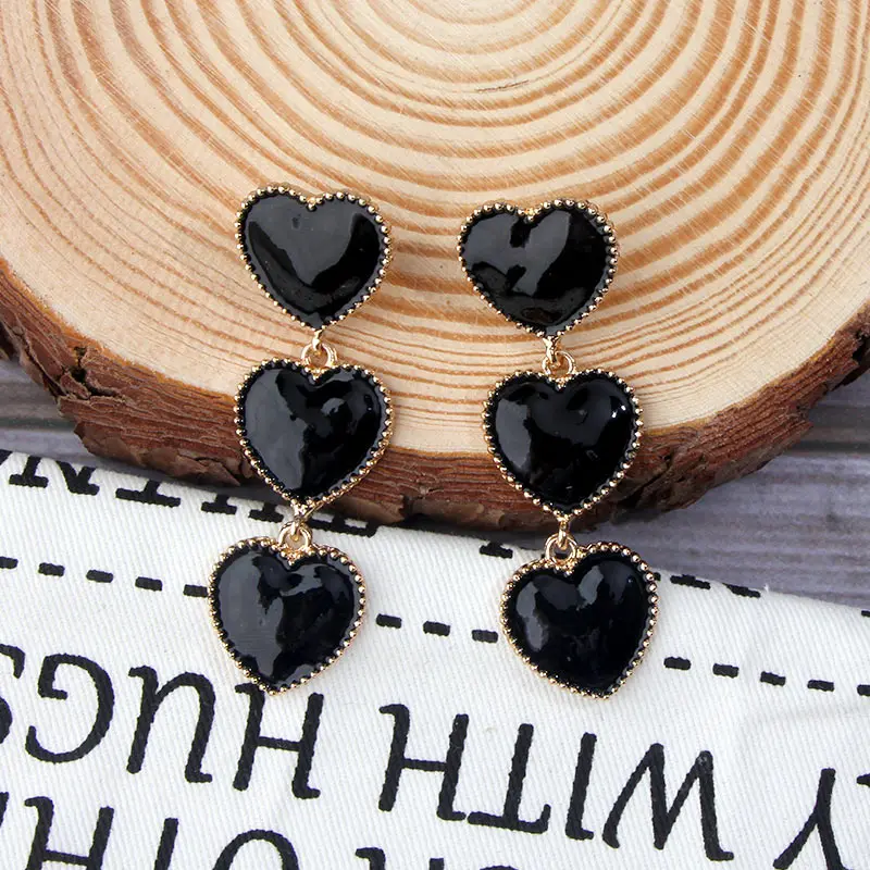 JJFOUCS многоцветный сердце Висячие серьги для женщин геометрические металлические