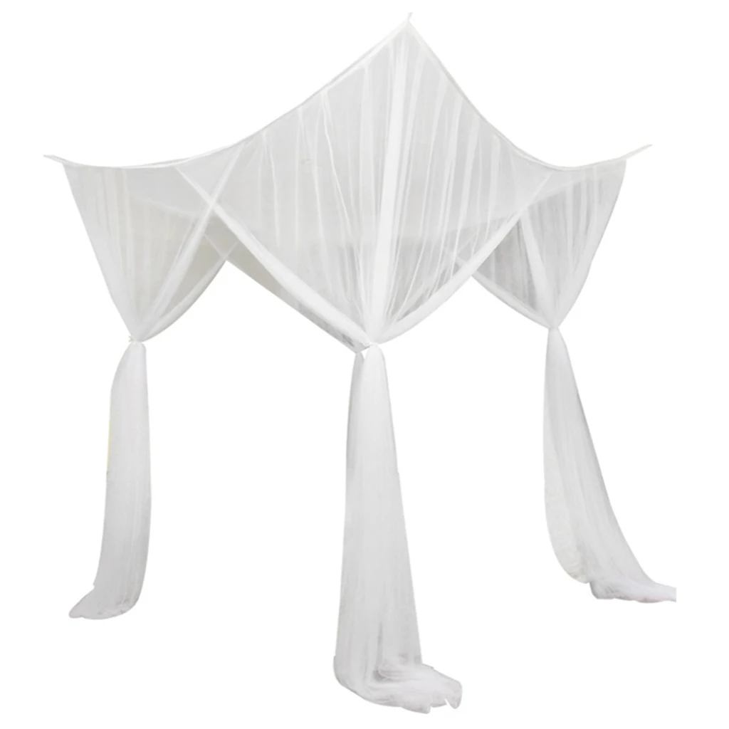 

4 Corner Post Bed Canopy Drape Netting Net For Girls Bedroom Decor