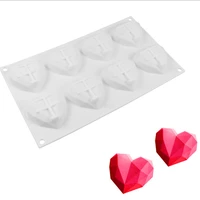gift bread desserts bakery tool 8 holes love heart donut doughnut cake chocolate baking silcon muffin cups soap mold