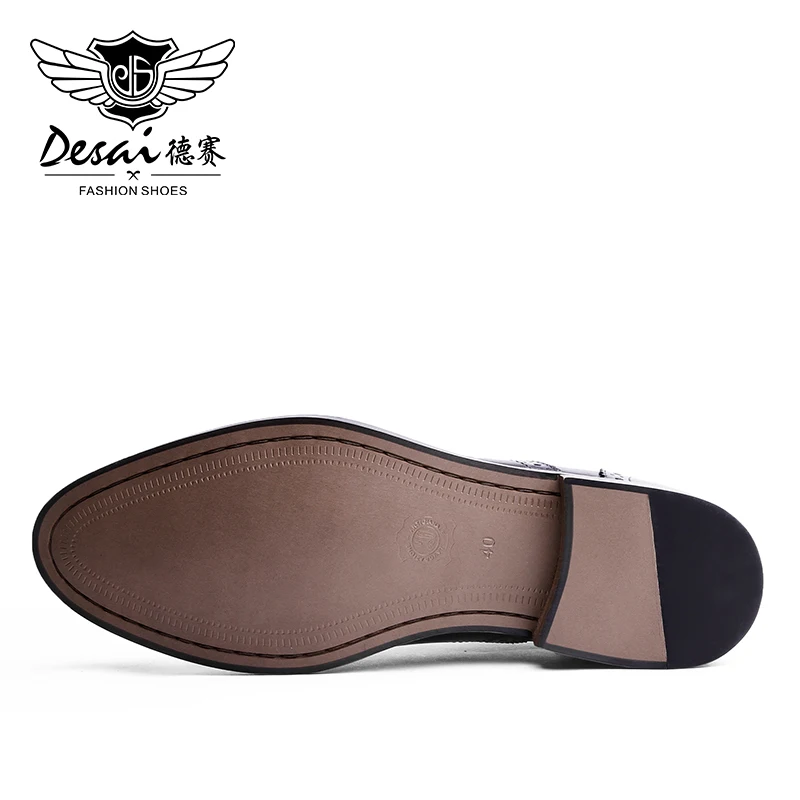 Мужские модельные туфли Desai черные модные деловые оксфорды из натуральной кожи в