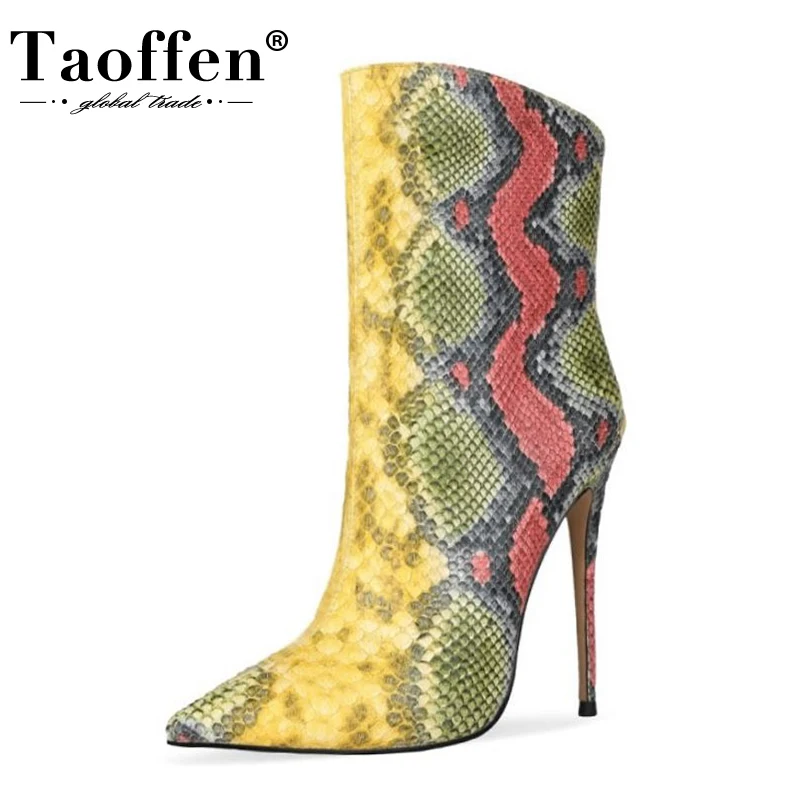 Женские ботильоны без застежки TAOFFEN разноцветные полусапожки размеров 34 45 на