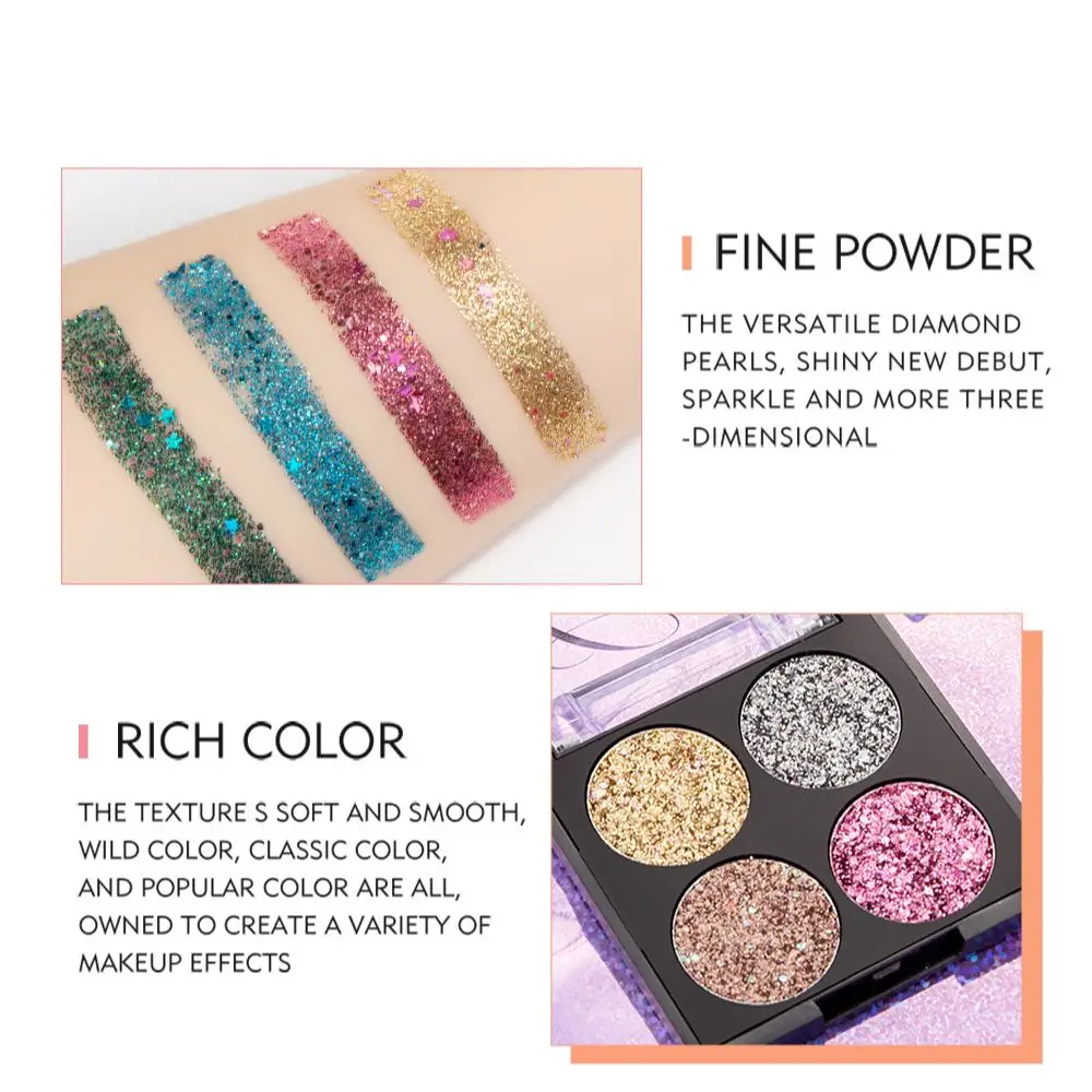 

Handaiyan Sequins Five Pointed Stars Stage Makeup Cos Eye Shadow Plates Professional Female Makeup Palette Shiny Cosmetics Cool