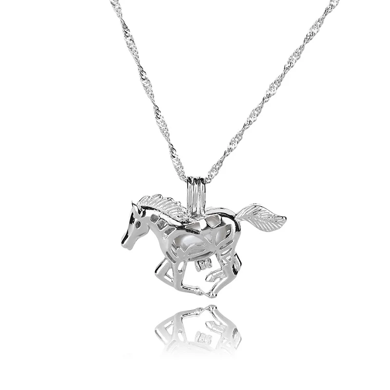 2019 модное ожерелье с маленькой рыбой лошадью свежим жемчугом Кулон полый