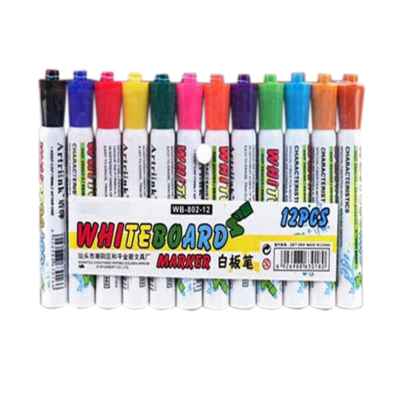 Маркеры 12 цветов ручка для сухого стирания со стираемыми чернилами белый