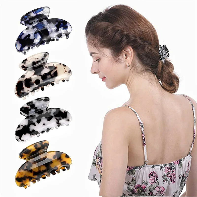 

Big Leopard Acetate Acrylic Hairpins Hair Clip Crab Clamps Hair Claws For Women Girl Hair Accessories Styling Tool Headdress