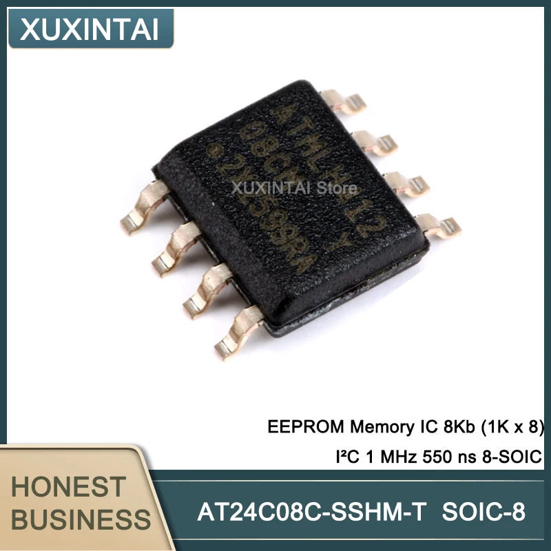 

50 шт./лот AT24C08C-SSHM-T AT24C08C EEPROM Memory IC 8Kb (1K x 8) I²C 1 MHz 550 ns 8-SOIC